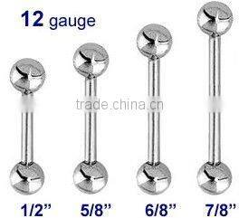 Internally Threaded Barbells (14 to 00 Gauge) body piercing jewelry
