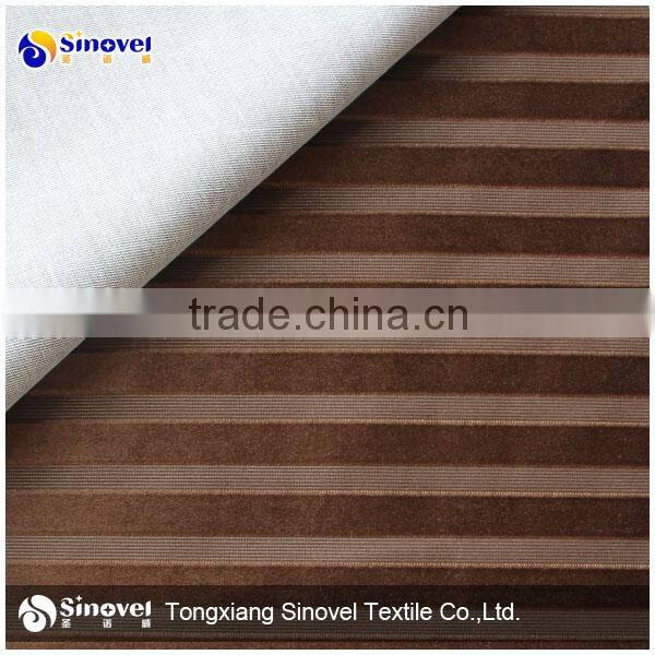 100% polyester cation micro velboabonded TC for sofa stripe fabric for upholstery