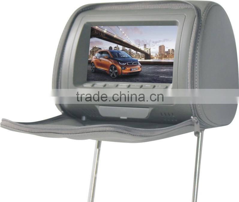 Black, Gray, Beige Color and Universal Car Use 7" inch Headrest DVD Player Support GPS