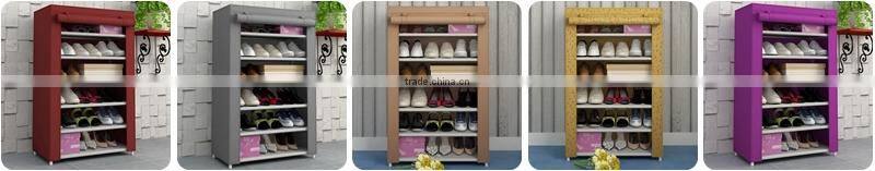6 layers non-woven fabric steel storage rack Shoes with cloth cover