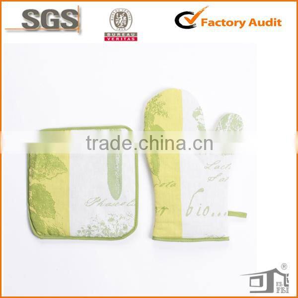 2014 new kitchen textile fabric oven glove and pot holders