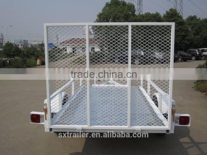 Flat Trailer with galvanized sheet and loading ramp for goods F-510