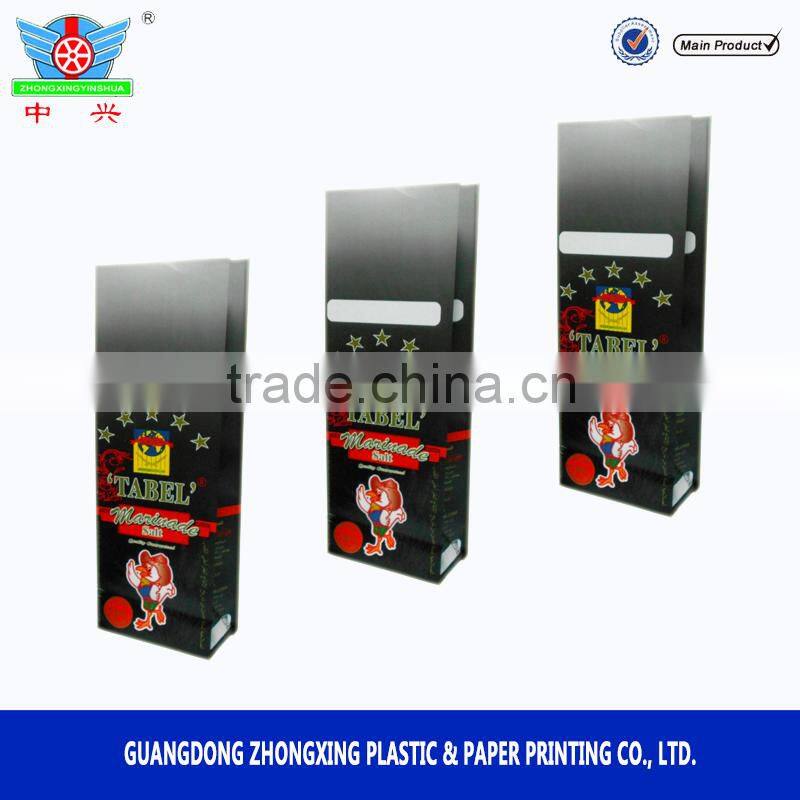 Flat bottom plastic salt packaging bags ,paper bag manufacturer