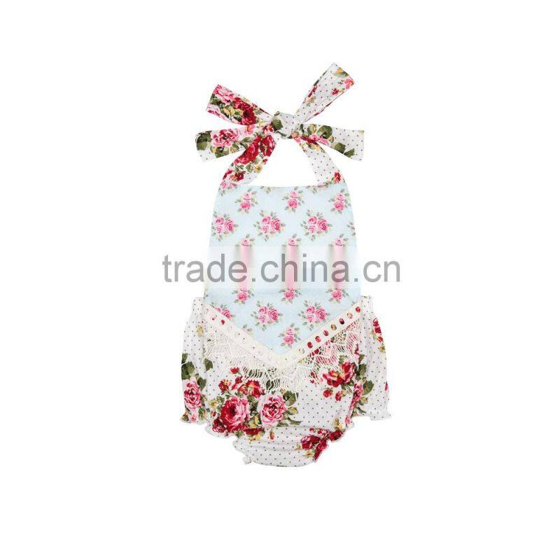 Baby lace fringe romper favorable price lovely style from Kapu with kids wear manufacturer