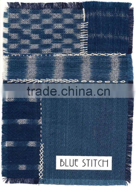 TABLE RUNNER WITH INDIGO DYED COTTON