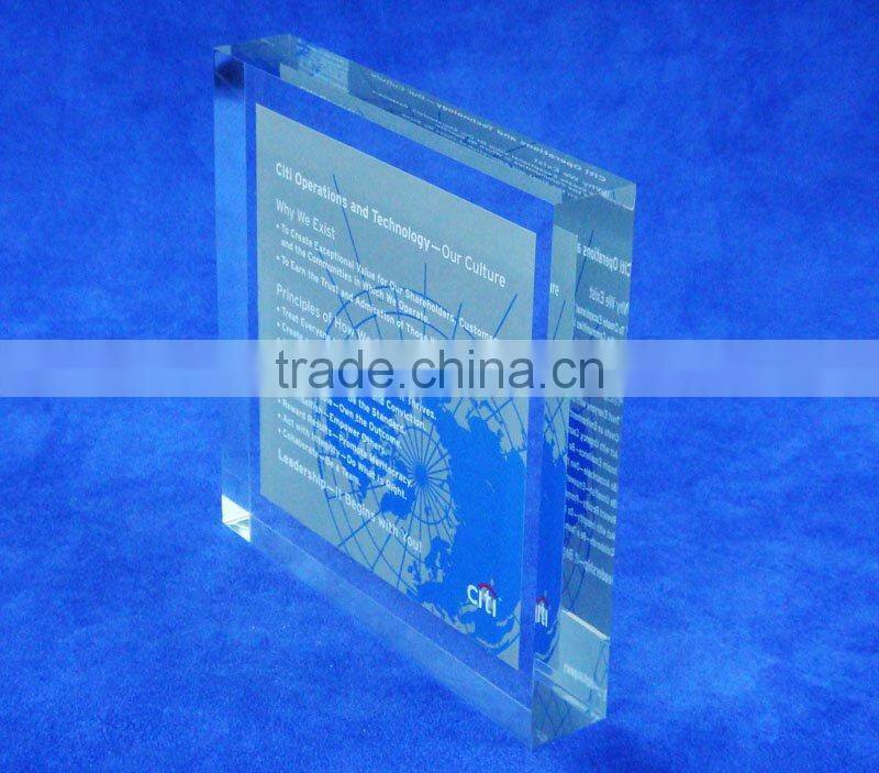 seamless clear acrylic brand block