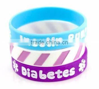 Cheap wholesale colorful rubber band silk screen printing silicone wristband for promotion