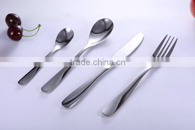2016 Hot sale Gloss Silver Flatware Cutlery set steel