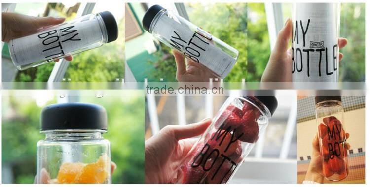 500ml plastic sport water bottle/water plastic bottle/my bottle with cloth bag