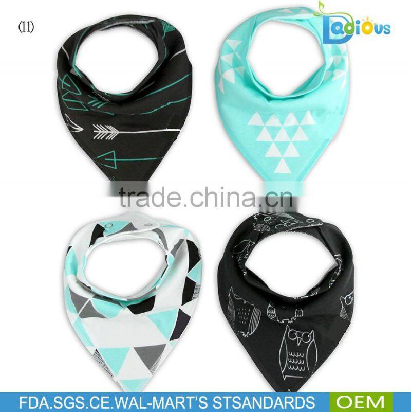 Popular European Infant Scarf Dribble Bibs Organic Custom baby cotton bibs
