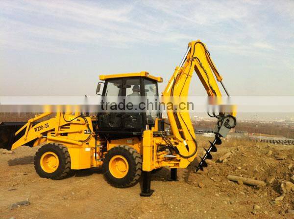 Backhoe loader with rotary pile drilling machine for sale