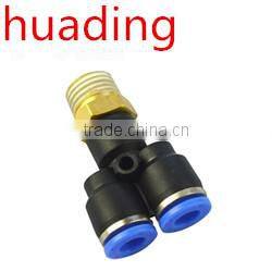 Y type ppr hose connector with male brass valve ,pu connector
