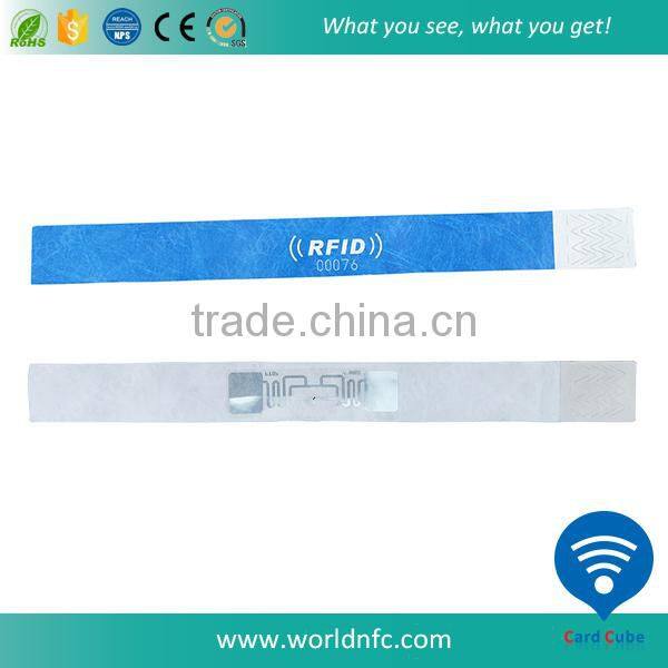 13.56MHz One Time Use Paper RFID Wristband for Baby/Children/Hospital
