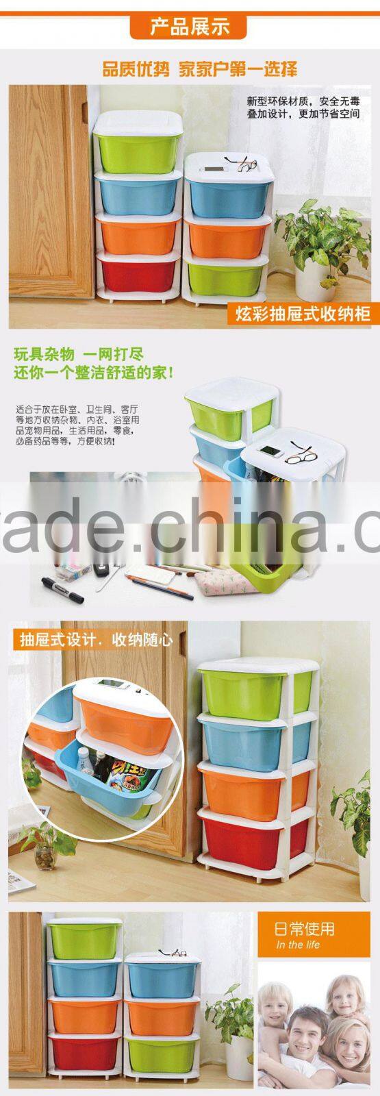 Home Clothes storage wardrobe with drawer/chilidren's toys storage rack-3 layers