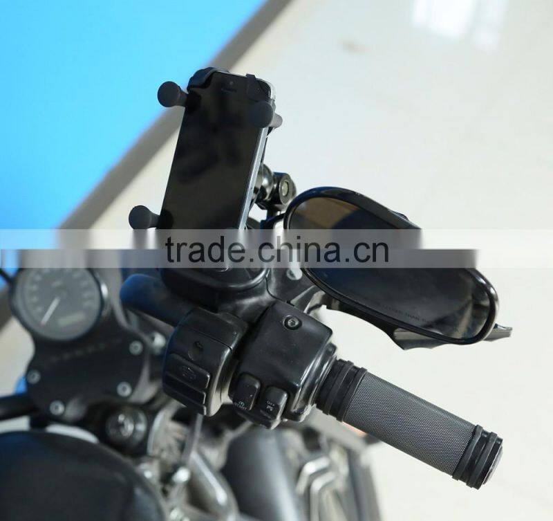 Adjustable Motorcycle Cell Phone Handlebar Rail Mount "X" Fork Holder Black New