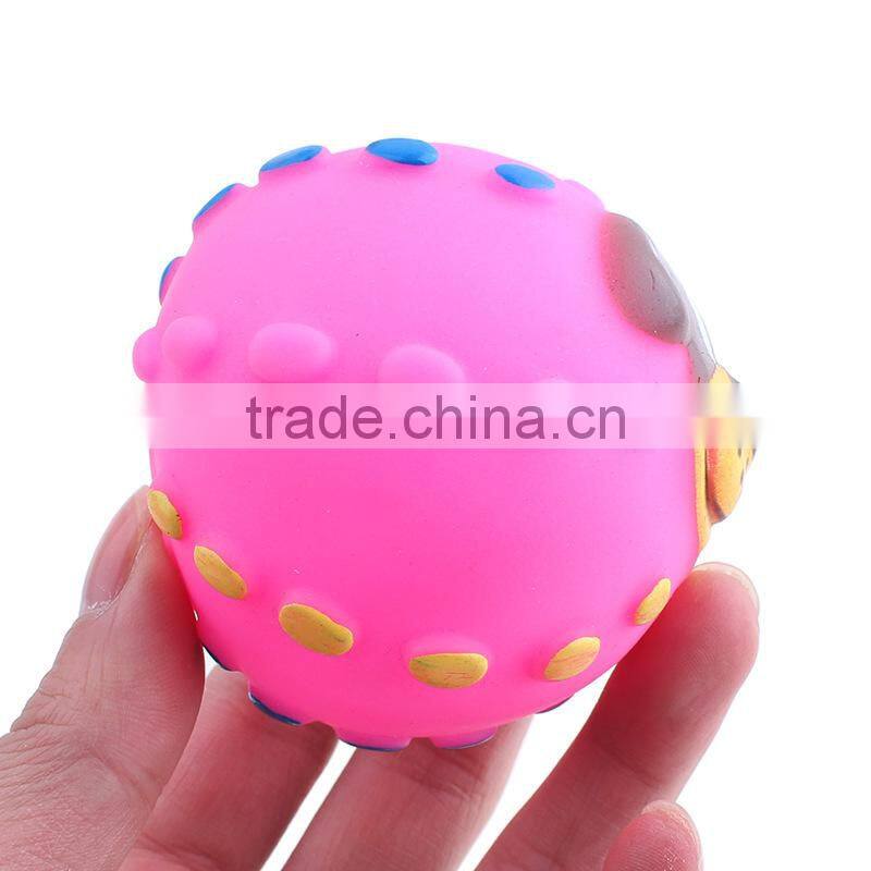 Evade glue pet toys ball with dog face on ball size 7 cm