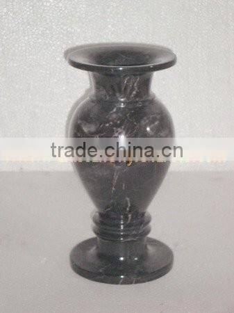 NATURAL BLACK ZEBRA MARBLE FLOWER VASES