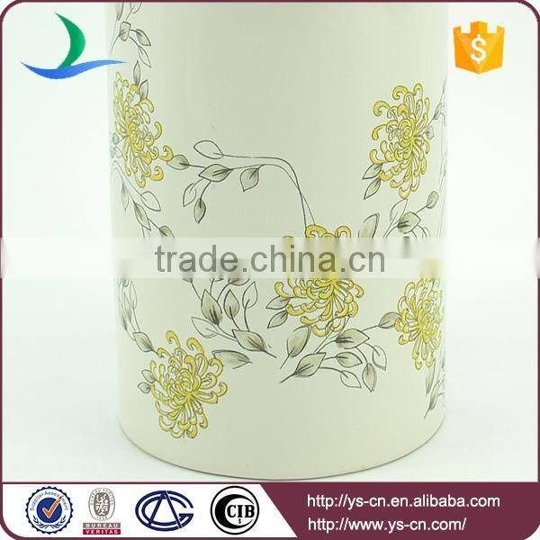 Modern ceramic flower deca canister jars for kitchen