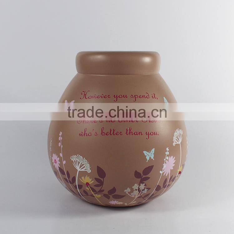 Polyresin decorative coin box