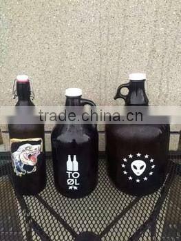 1L 2L 4L amber glass bottle beer growler glass bottle