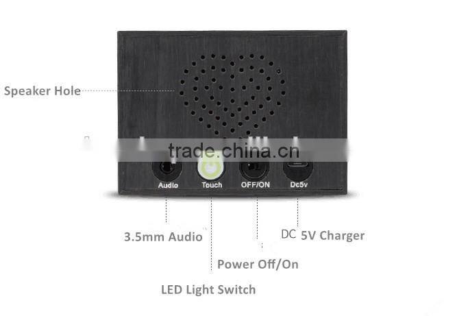 2016 Newest Explosion Hot-selling Pandora's Box Multifunction Bluetooth Stereo Music Speaker Touch LED Lamp Wooden BT Speaker