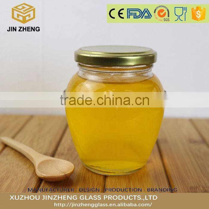 unique shape 200ml high quality glass Candy Jar with Screw Lid