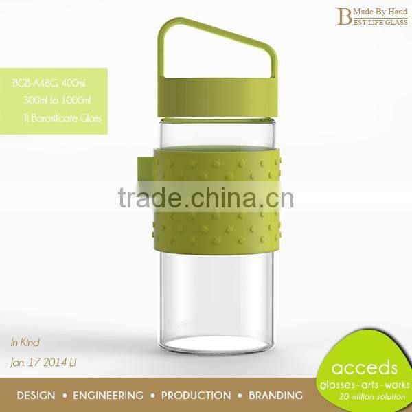 Heat Resistant Clear Glass Silicone Travel Tube and Bottle