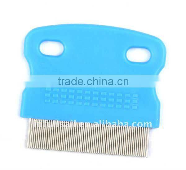 Gmilk Dog Cat Pet Lice &Flea & Nit Removal Comb/Brush, precision spaced stainless steel teeth locked into sturdy plastic handle