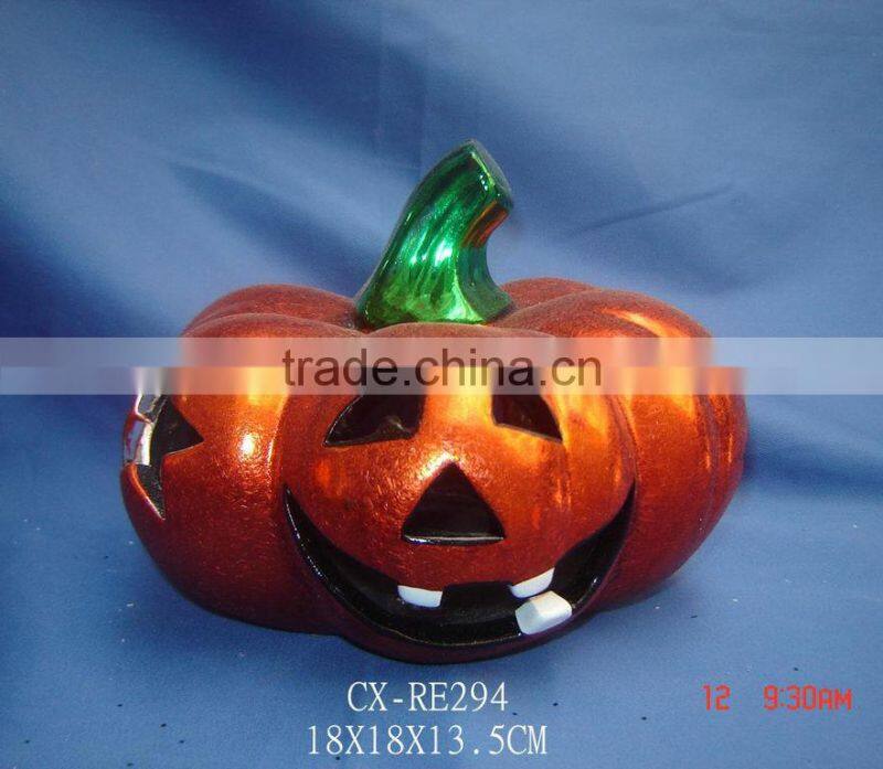 porcelain moroccan ceramic garden indoor use -dolomite pumpkin candle holder