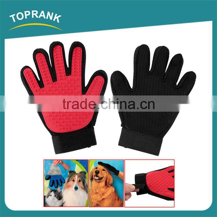 Custom color dog bath cleaning grooming glove brush silicone pet gloves