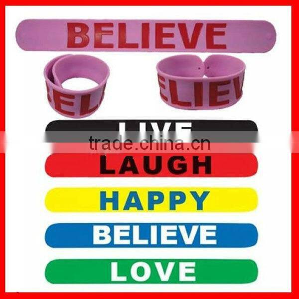 customized promotional silicone slap bands