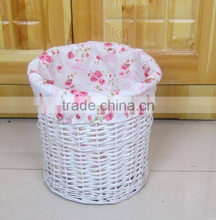Great round wicker laundry basket dirty clothing basket with full liner Set of 2