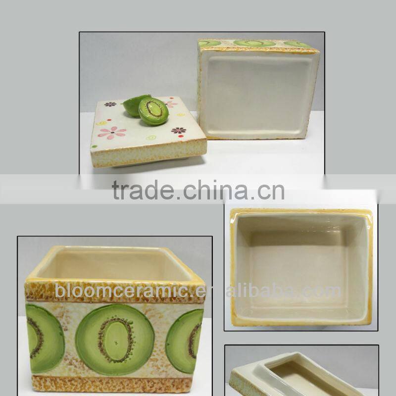 Fruit design ceramic candy jar