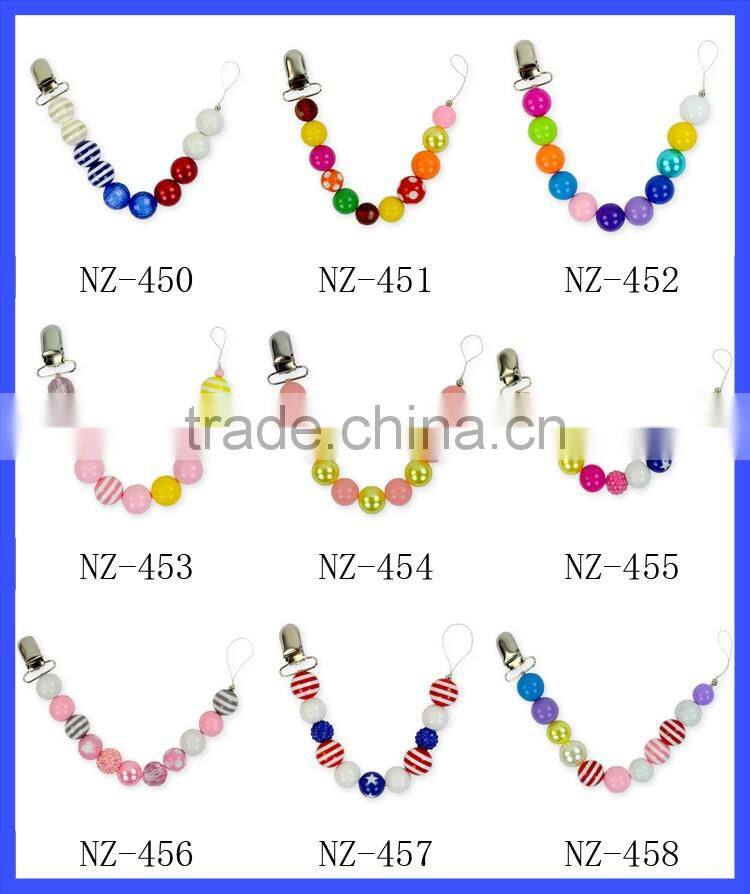 2017 New Designs Toddlers Teething Silicone Pacifier Chain Clip Baby Pacifier Clip Holder