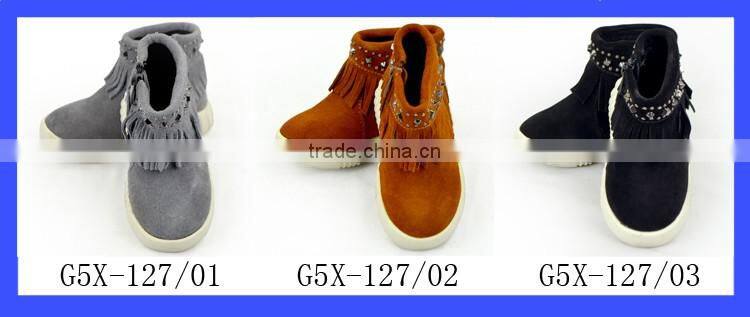 fancy grey suede tassel baby winter walking boots