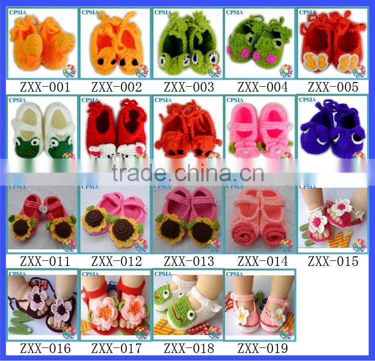 Fashion Soft Hand Crochet Baby Shoes Fancy Baby Girls Shoes Cute Crochet Knitting Baby Shoes