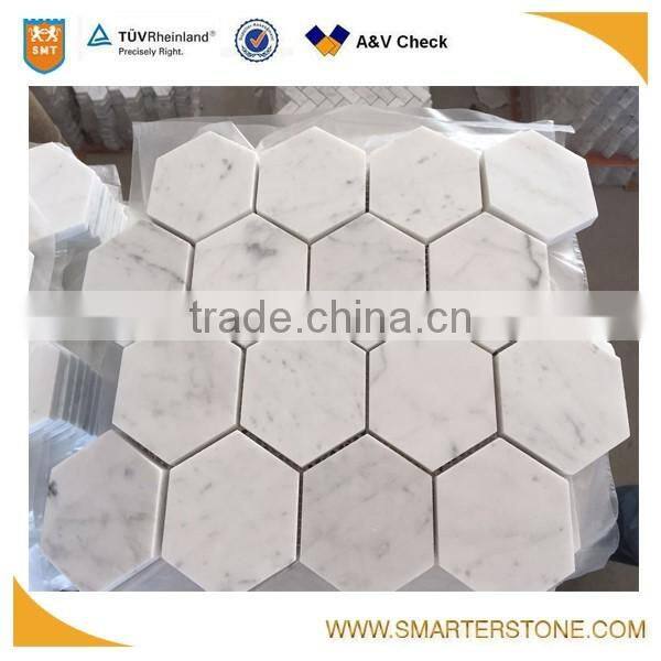 Triangle marble mosaic irregular mosaic carrara white tile