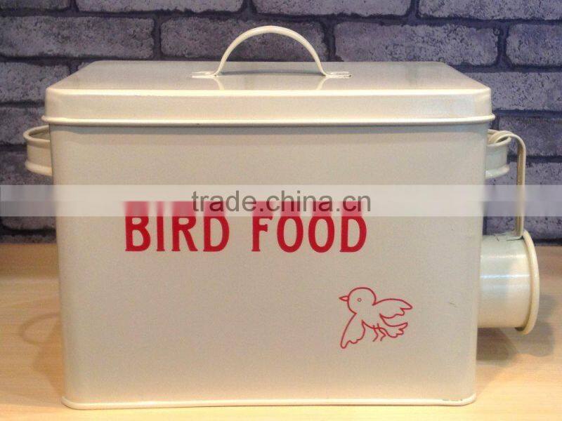 Wholesale galvanized metal pet food storage box with shovel