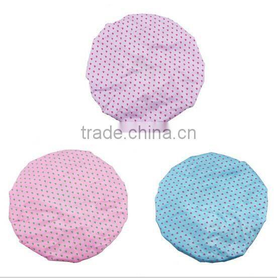 double-deck waterproof nylon mesh Shower Cap Makeup cap