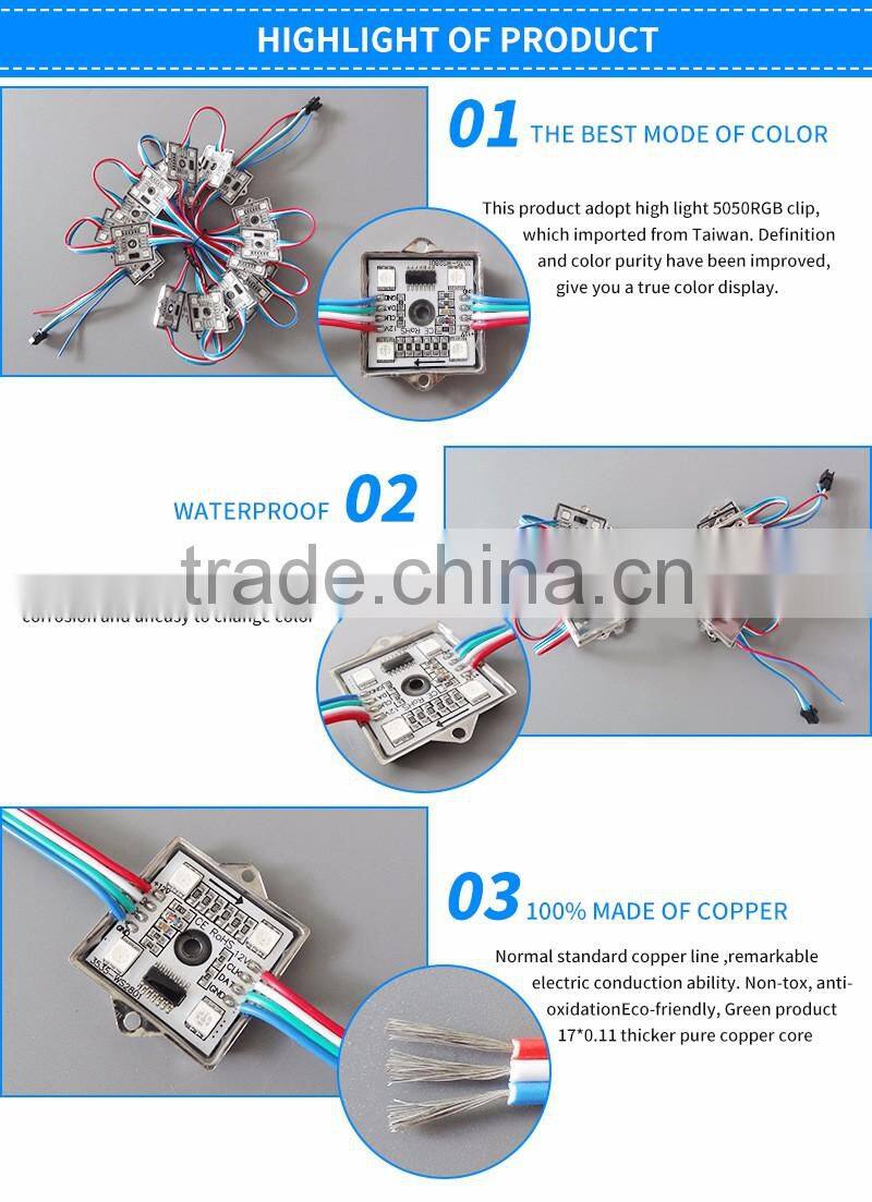 Building decoration LED module full colors 4 pieces LED light