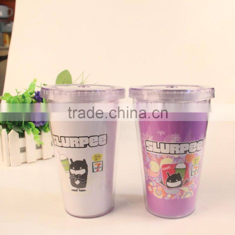 PS double wall 450ml color changing tumbler with oem design