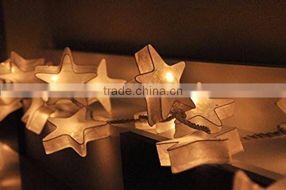 Handmade 20 Star White Color Paper String Lights Wedding Hanging Party Bedroom Fairy Lights
