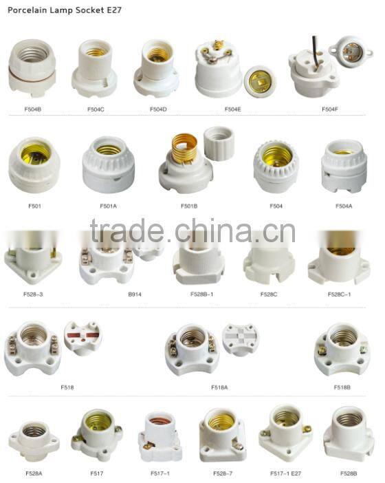 edison screw shell type of ceramic porcelain lamp holder / lamp socket e27 e27