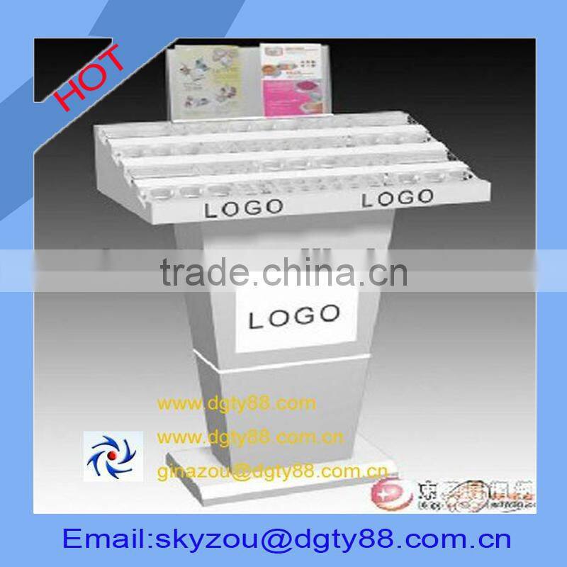 china supplier corrugated acrylic/plastic makeup mac cosmetic display stand
