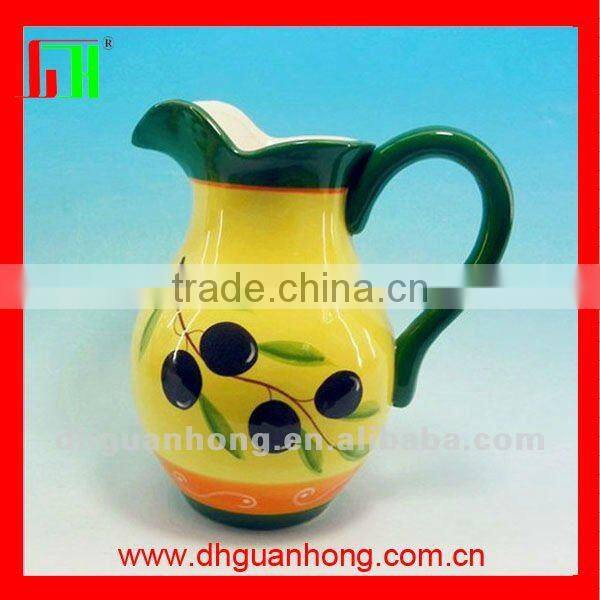 Hot sale Dolomite handpainted ceramic water can