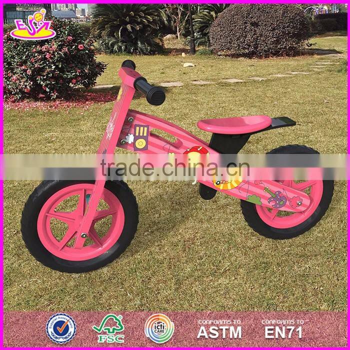 2017 Best design original work pink balance wooden kids bikes for sale W16C179