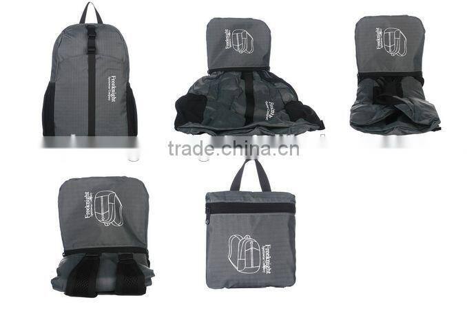 210D polyester/ nylon Outdoor travelling foldable backpack(CF-207)
