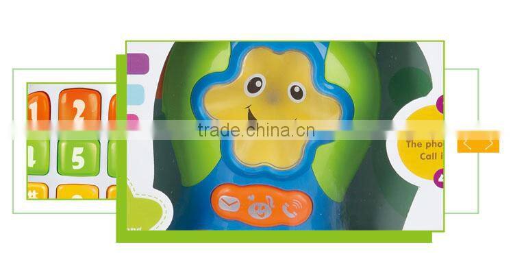 Most popular cartoon plastic musical toy mobile phone for kids