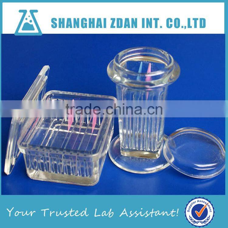 Glass Staining Jar, Dyeing Jar Microscope slides Square Cover or Round Cover