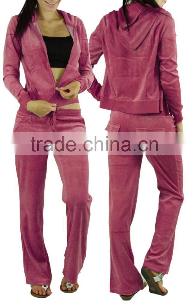 Comfy Soft Plush Velour Suit Hoodie Sweat Set Tracksuit
